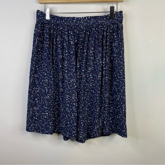 Comptoir Des Cotonniers Navy Blue Confetti Print Bow Waist Flowy Skirt womens S - Picture 7 of 15